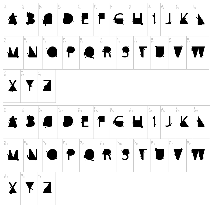 Cube Kila font map